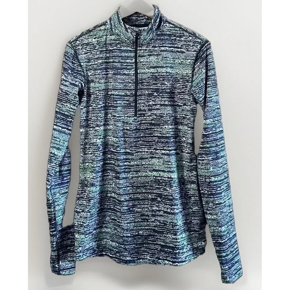 Women's Nike Pro Warm Subtle Print‎ 1/2 Zip Pullover 849315-387 Large